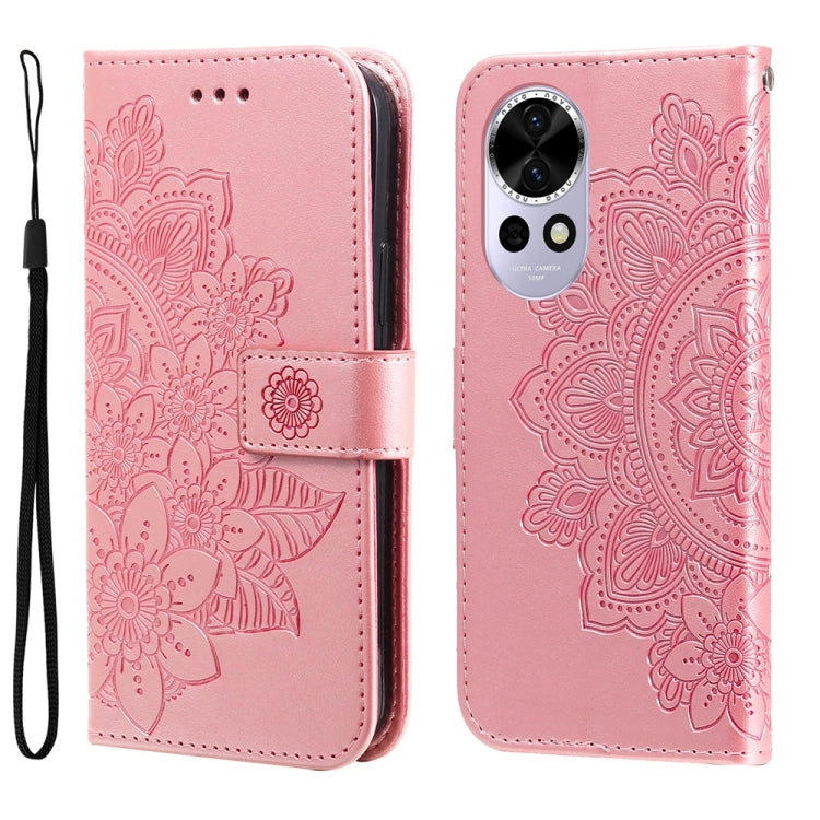 Seven-petal Flowers Embossing Leather Phone Case, For Huawei Enjoy 80, For Huawei nova 13 Pro, For Huawei nova 13 / nova 12, For Huawei Enjoy 70 Pro