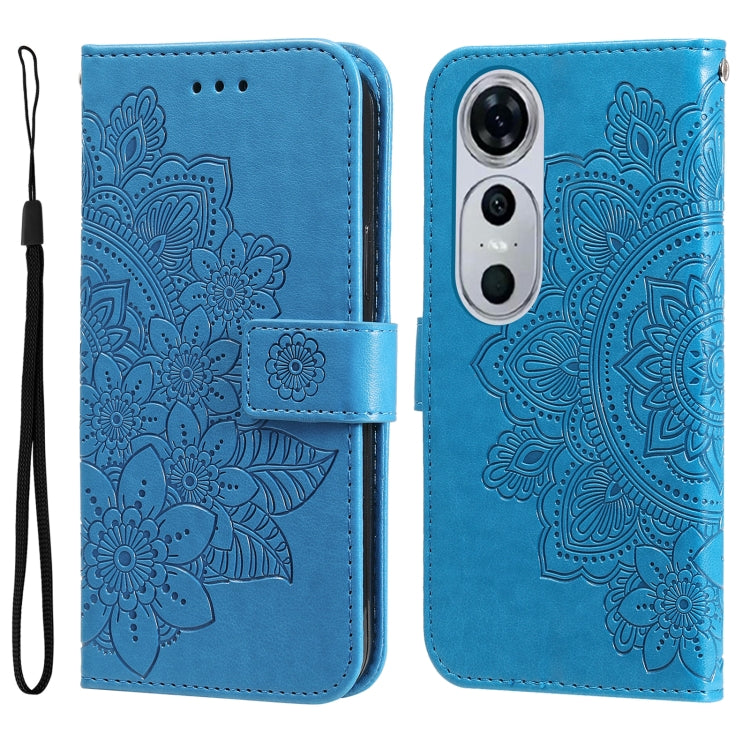 Seven-petal Flowers Embossing Leather Phone Case, For Huawei Enjoy 70, For Huawei nova 11 SE, For Huawei nova 12 Pro, For Huawei Mate 60