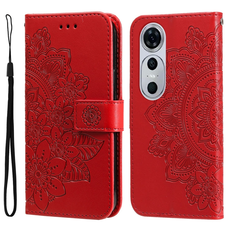 Seven-petal Flowers Embossing Leather Phone Case, For Huawei Enjoy 70, For Huawei nova 11 SE, For Huawei nova 12 Pro, For Huawei Mate 60