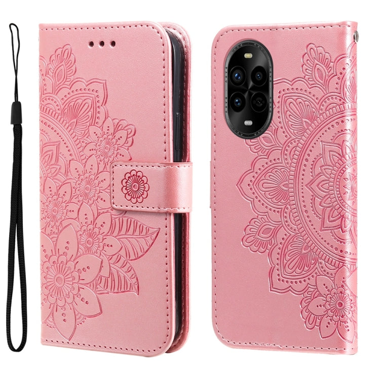 Seven-petal Flowers Embossing Leather Phone Case, For Huawei Enjoy 80, For Huawei nova 13 Pro, For Huawei nova 13 / nova 12, For Huawei Enjoy 70 Pro