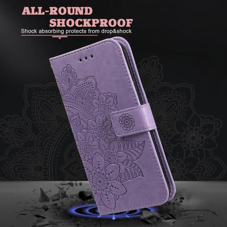 Seven-petal Flowers Embossing Leather Phone Case, For Huawei Enjoy 80, For Huawei nova 13 Pro, For Huawei nova 13 / nova 12, For Huawei Enjoy 70 Pro
