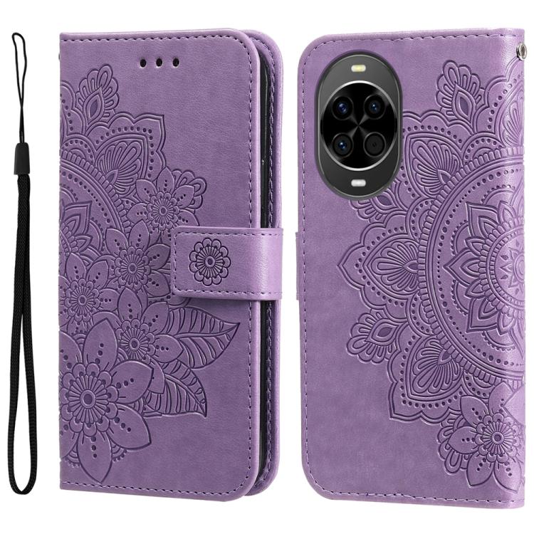 Seven-petal Flowers Embossing Leather Phone Case, For Huawei Mate 70 Air 5G, For Huawei nova 14 Lite, For Huawei Maimang 40 5G, For Huawei nova 14