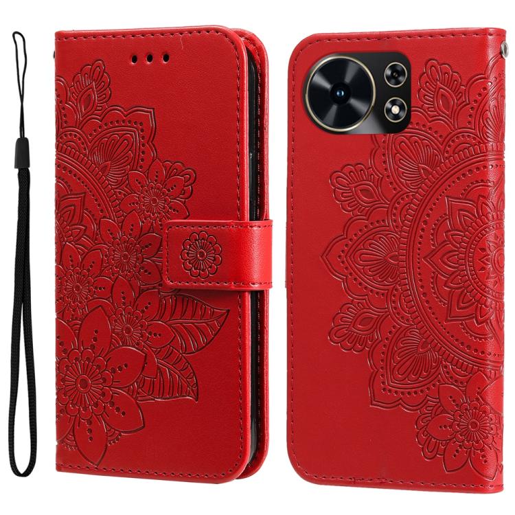 Seven-petal Flowers Embossing Leather Phone Case, For Huawei Mate 70 Air 5G, For Huawei nova 14 Lite, For Huawei Maimang 40 5G, For Huawei nova 14