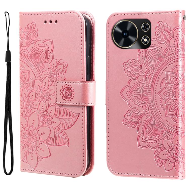 Seven-petal Flowers Embossing Leather Phone Case, For Huawei Mate 70 Air 5G, For Huawei nova 14 Lite, For Huawei Maimang 40 5G, For Huawei nova 14