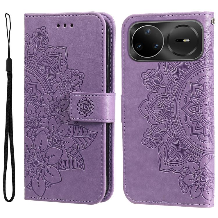 Seven-petal Flowers Embossing Leather Phone Case, For Huawei Enjoy 90 Pro Max 5G, For Huawei Enjoy 90 / Enjoy 90 Plus 5G, For Huawei Enjoy 80 Plus, For Huawei nova 15 Pro / nova 15 Ultra