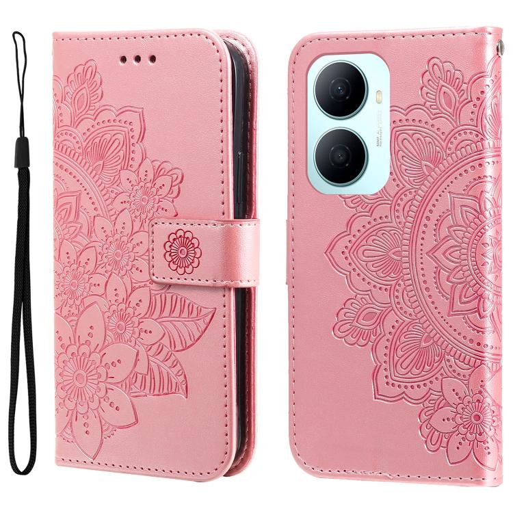 Seven-petal Flowers Embossing Leather Phone Case, For Huawei Enjoy 90 Pro Max 5G, For Huawei Enjoy 90 / Enjoy 90 Plus 5G, For Huawei Enjoy 80 Plus, For Huawei nova 15 Pro / nova 15 Ultra