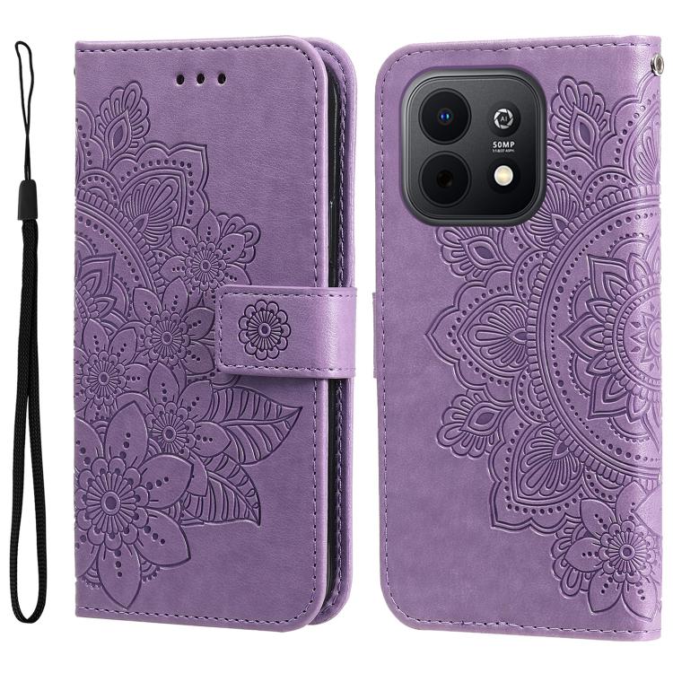 Seven-petal Flowers Embossing Leather Phone Case, For Huawei Enjoy 90 Pro Max 5G, For Huawei Enjoy 90 / Enjoy 90 Plus 5G, For Huawei Enjoy 80 Plus, For Huawei nova 15 Pro / nova 15 Ultra