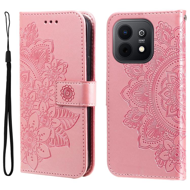 Seven-petal Flowers Embossing Leather Phone Case, For Huawei Enjoy 90 Pro Max 5G, For Huawei Enjoy 90 / Enjoy 90 Plus 5G, For Huawei Enjoy 80 Plus, For Huawei nova 15 Pro / nova 15 Ultra