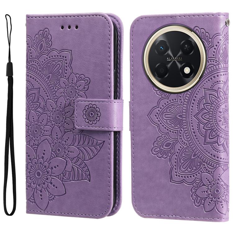 Seven-petal Flowers Embossing Leather Phone Case, For Huawei Enjoy 90 Pro Max 5G, For Huawei Enjoy 90 / Enjoy 90 Plus 5G, For Huawei Enjoy 80 Plus, For Huawei nova 15 Pro / nova 15 Ultra