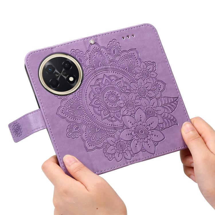 Seven-petal Flowers Embossing Leather Phone Case, For Huawei Enjoy 90 Pro Max 5G, For Huawei Enjoy 90 / Enjoy 90 Plus 5G, For Huawei Enjoy 80 Plus, For Huawei nova 15 Pro / nova 15 Ultra