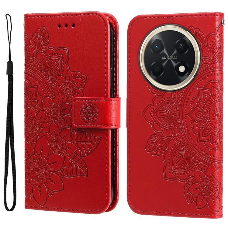 Seven-petal Flowers Embossing Leather Phone Case, For Huawei Enjoy 90 Pro Max 5G, For Huawei Enjoy 90 / Enjoy 90 Plus 5G, For Huawei Enjoy 80 Plus, For Huawei nova 15 Pro / nova 15 Ultra