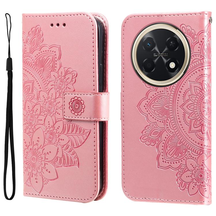 Seven-petal Flowers Embossing Leather Phone Case, For Huawei Enjoy 90 Pro Max 5G, For Huawei Enjoy 90 / Enjoy 90 Plus 5G, For Huawei Enjoy 80 Plus, For Huawei nova 15 Pro / nova 15 Ultra