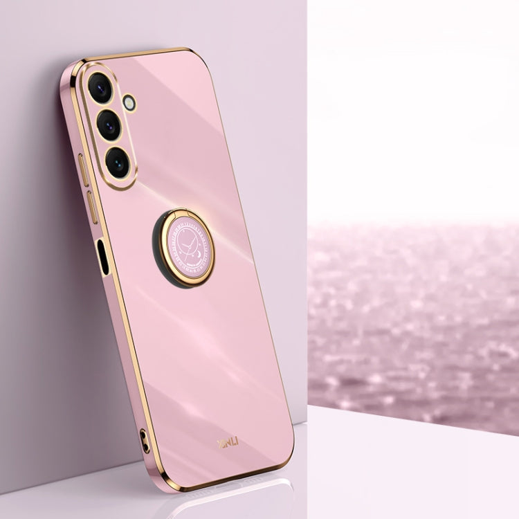 XINLI Straight Edge 6D Electroplate TPU Phone Case with Ring Holder, For Samsung Galaxy A25 5G, For Samsung Galaxy S23 FE 5G, For Samsung Galaxy M54 5G