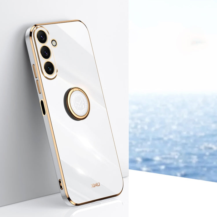 XINLI Straight Edge 6D Electroplate TPU Phone Case with Ring Holder, For Samsung Galaxy A25 5G, For Samsung Galaxy S23 FE 5G, For Samsung Galaxy M54 5G
