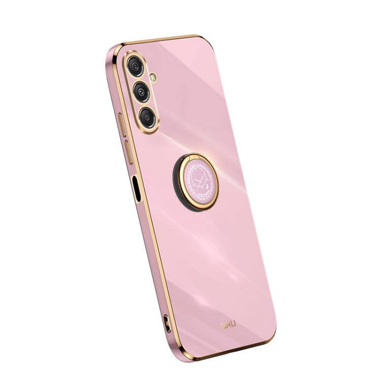 XINLI Straight Edge 6D Electroplate TPU Phone Case with Ring Holder, For Samsung Galaxy A05, For Samsung Galaxy A05s, For Samsung Galaxy M34 5G