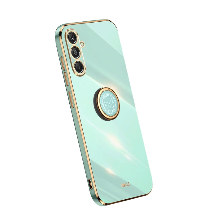 XINLI Straight Edge 6D Electroplate TPU Phone Case with Ring Holder, For Samsung Galaxy A25 5G, For Samsung Galaxy S23 FE 5G, For Samsung Galaxy M54 5G
