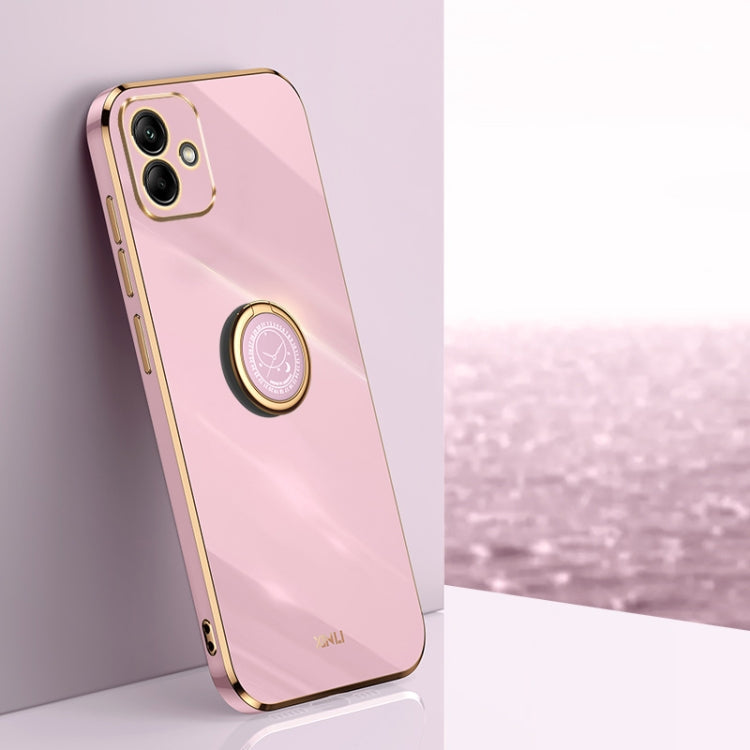 XINLI Straight Edge 6D Electroplate TPU Phone Case with Ring Holder, For Samsung Galaxy A05, For Samsung Galaxy A05s, For Samsung Galaxy M34 5G
