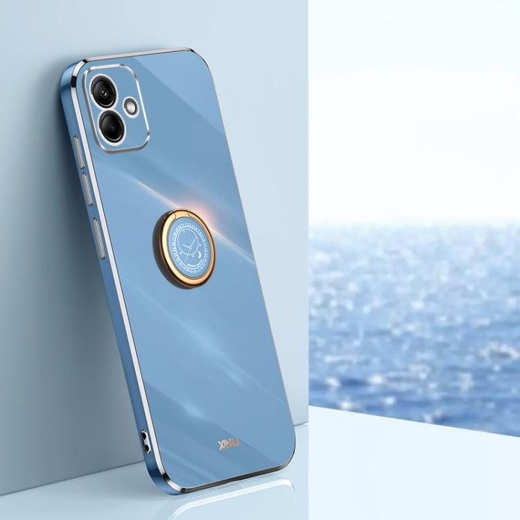 XINLI Straight Edge 6D Electroplate TPU Phone Case with Ring Holder, For Samsung Galaxy A05, For Samsung Galaxy A05s, For Samsung Galaxy M34 5G