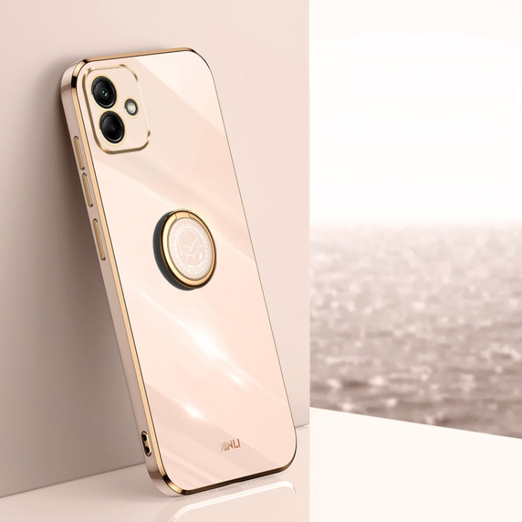 XINLI Straight Edge 6D Electroplate TPU Phone Case with Ring Holder, For Samsung Galaxy A05, For Samsung Galaxy A05s, For Samsung Galaxy M34 5G