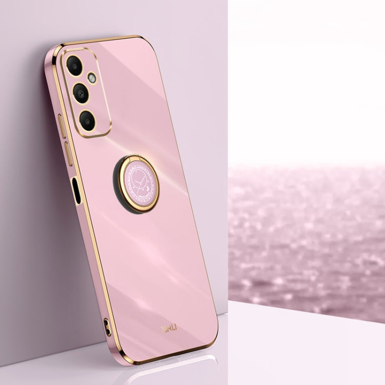 XINLI Straight Edge 6D Electroplate TPU Phone Case with Ring Holder, For Samsung Galaxy A05, For Samsung Galaxy A05s, For Samsung Galaxy M34 5G