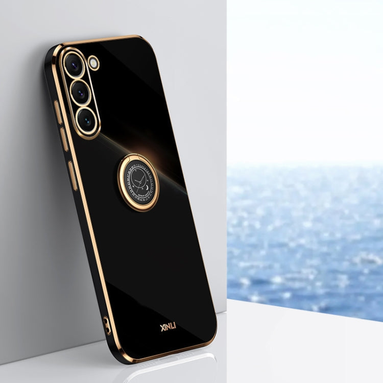 XINLI Straight Edge 6D Electroplate TPU Phone Case with Ring Holder, For Samsung Galaxy S24 Ultra 5G, For Samsung Galaxy S24+ 5G, For Samsung Galaxy S24 5G