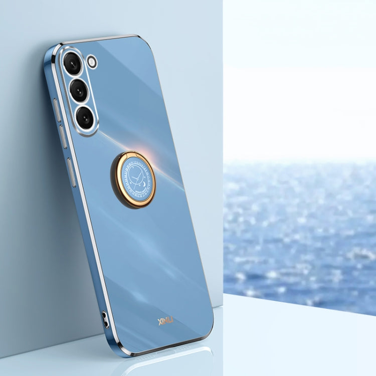 XINLI Straight Edge 6D Electroplate TPU Phone Case with Ring Holder, For Samsung Galaxy S24 Ultra 5G, For Samsung Galaxy S24+ 5G, For Samsung Galaxy S24 5G
