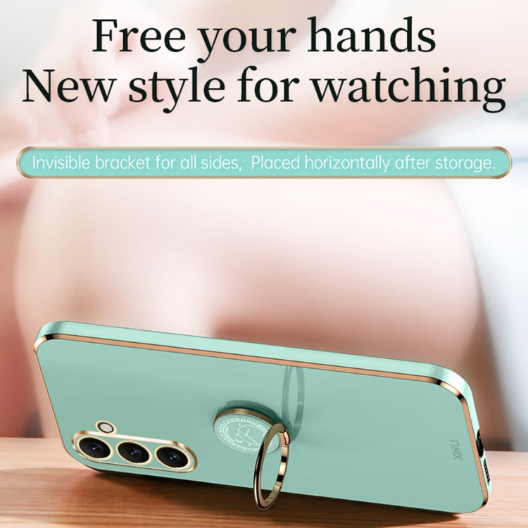 XINLI Straight Edge 6D Electroplate TPU Phone Case with Ring Holder, For Samsung Galaxy A25 5G, For Samsung Galaxy S23 FE 5G, For Samsung Galaxy M54 5G