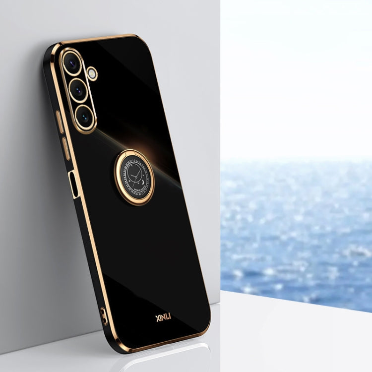 XINLI Straight Edge 6D Electroplate TPU Phone Case with Ring Holder, For Samsung Galaxy A25 5G, For Samsung Galaxy S23 FE 5G, For Samsung Galaxy M54 5G