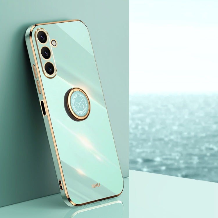 XINLI Straight Edge 6D Electroplate TPU Phone Case with Ring Holder, For Samsung Galaxy A25 5G, For Samsung Galaxy S23 FE 5G, For Samsung Galaxy M54 5G