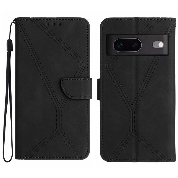Stitching Embossed Leather Phone Case, For Google Pixel 7, For Google Pixel 7 Pro, For Google Pixel 7a, For Google Pixel 6