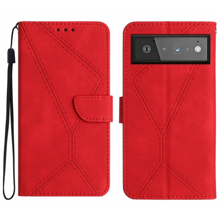 Stitching Embossed Leather Phone Case, For Google Pixel 7, For Google Pixel 7 Pro, For Google Pixel 7a, For Google Pixel 6
