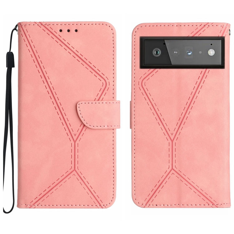 Stitching Embossed Leather Phone Case, For Google Pixel 7, For Google Pixel 7 Pro, For Google Pixel 7a, For Google Pixel 6