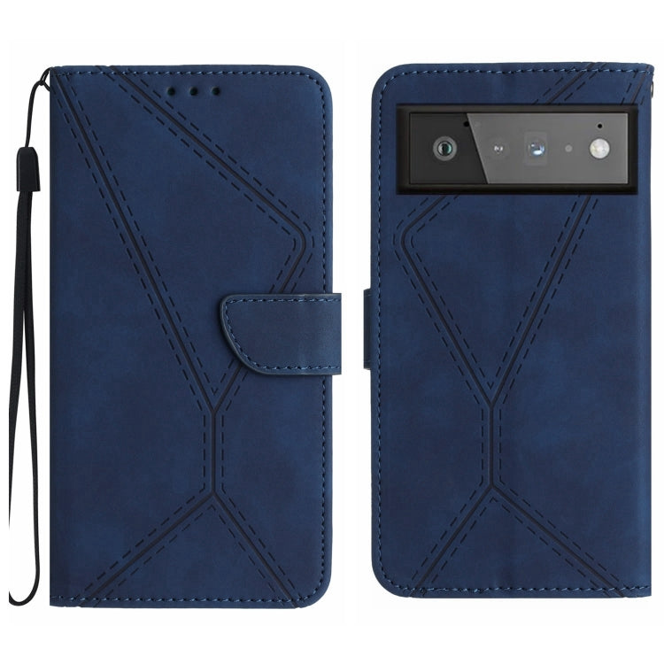 Stitching Embossed Leather Phone Case, For Google Pixel 7, For Google Pixel 7 Pro, For Google Pixel 7a, For Google Pixel 6