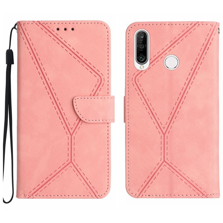 Stitching Embossed Leather Phone Case, For Huawei P30 Lite/nova 4e