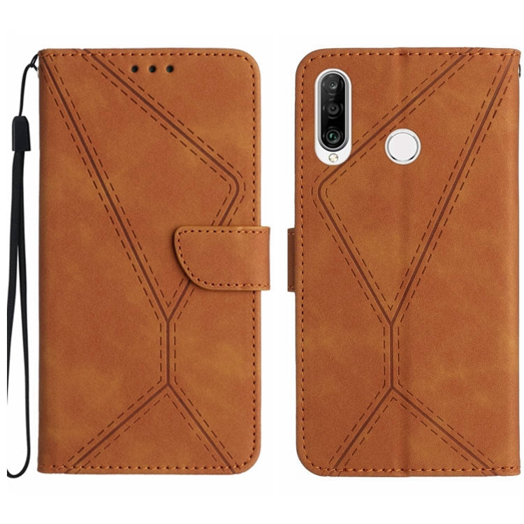 Stitching Embossed Leather Phone Case, For Huawei P30 Lite/nova 4e