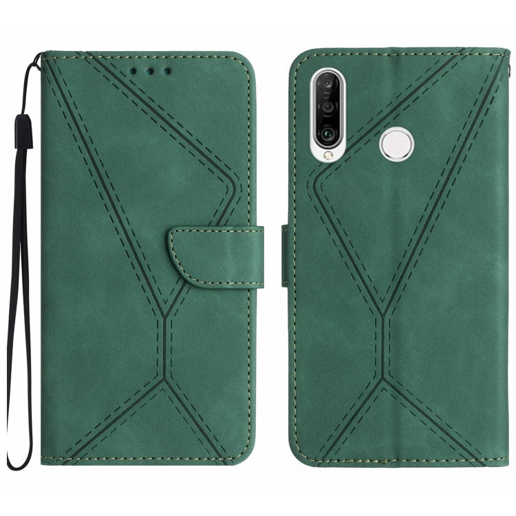 Stitching Embossed Leather Phone Case, For Huawei P30 Lite/nova 4e