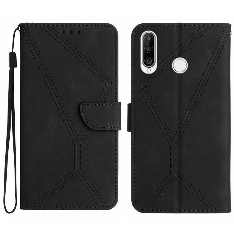 Stitching Embossed Leather Phone Case, For Huawei P30 Lite/nova 4e