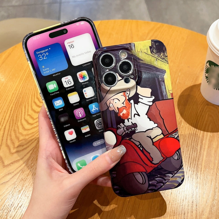 Oil Painting Pattern Glossy PC Phone Case, For iPhone 14 Plus, For iPhone 14, For iPhone 14 Pro, For iPhone 14 Pro Max