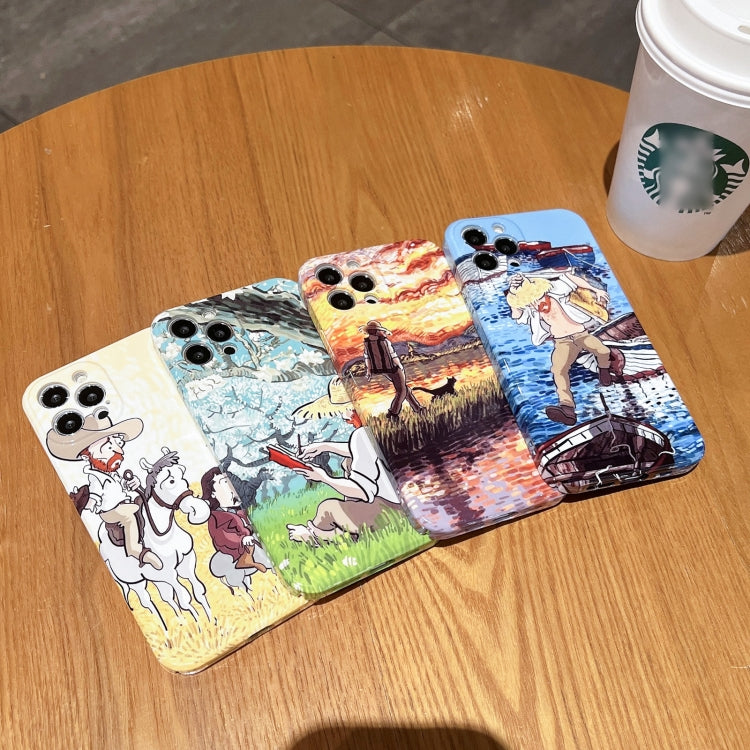 Oil Painting Pattern Glossy PC Phone Case, For iPhone 11, For iPhone 11 Pro, For iPhone X / XS, For iPhone XR