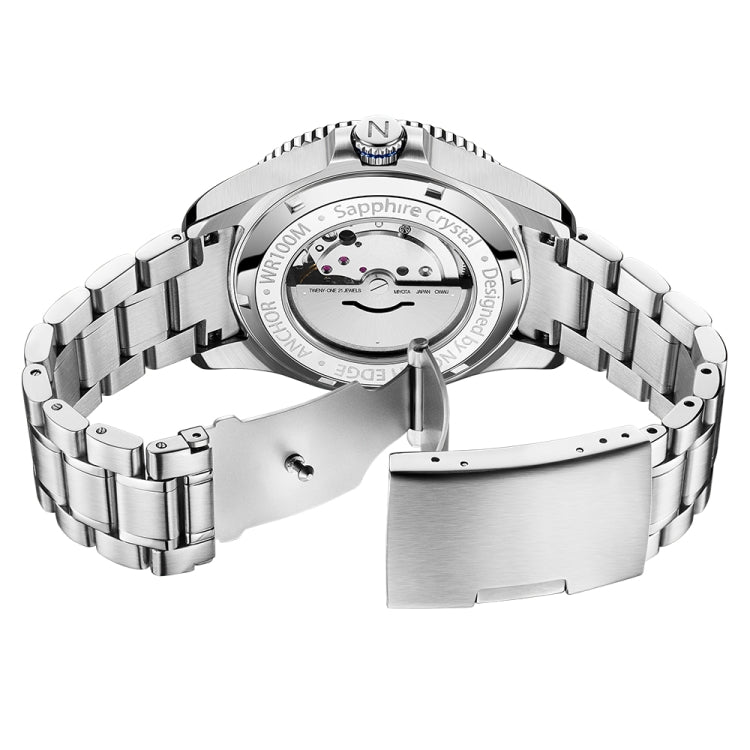 NORTH EDGE ANCHOR Men Outdoor 100m Waterproof Mechanical Watch, ANCHOR