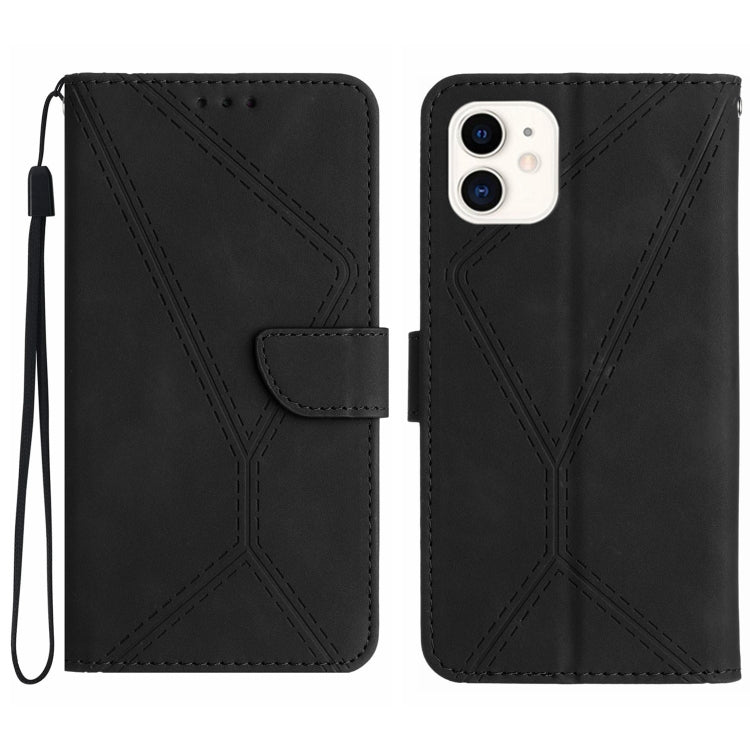Stitching Embossed Leather Phone Case, For iPhone 11, For iPhone 11 Pro, For iPhone 11 Pro Max, For iPhone 14 Plus