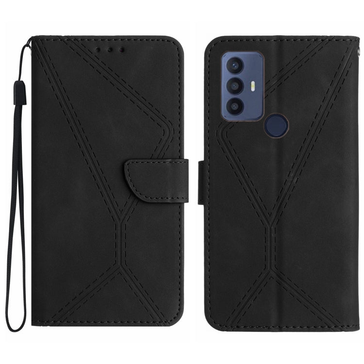 Stitching Embossed Leather Phone Case, For TCL 30 SE / 30E /306/305, For TCL 40 SE