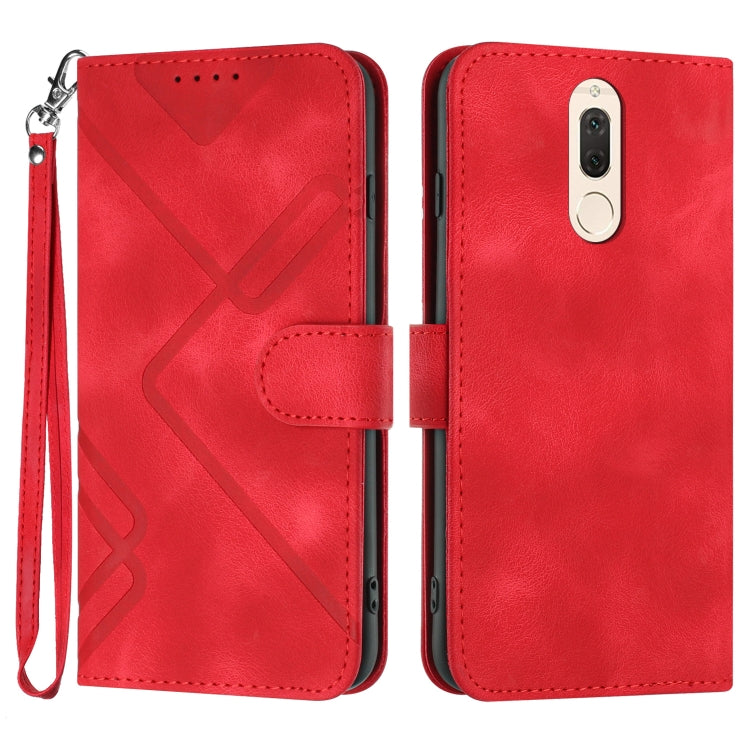 Line Pattern Skin Feel Leather Phone Case, For Huawei P20 Pro, For Huawei P20 lite, For Huawei P smart 2018/Enjoy 7S, For Huawei Mate 10 Lite/Maimang 6