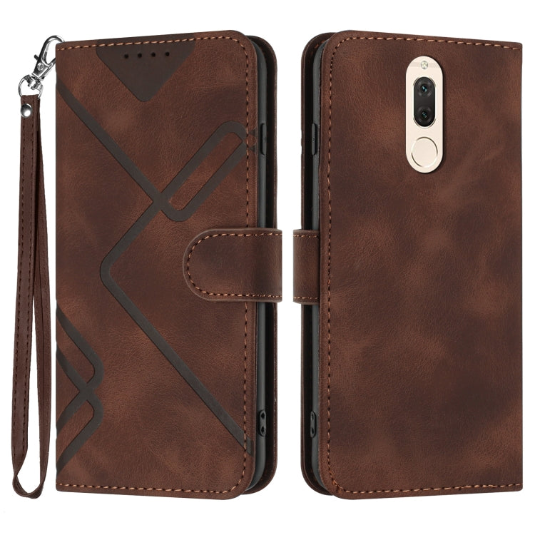 Line Pattern Skin Feel Leather Phone Case, For Huawei P20 Pro, For Huawei P20 lite, For Huawei P smart 2018/Enjoy 7S, For Huawei Mate 10 Lite/Maimang 6