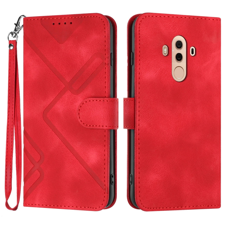 Line Pattern Skin Feel Leather Phone Case, For Huawei Mate 10 Pro, For Huawei P10 Lite