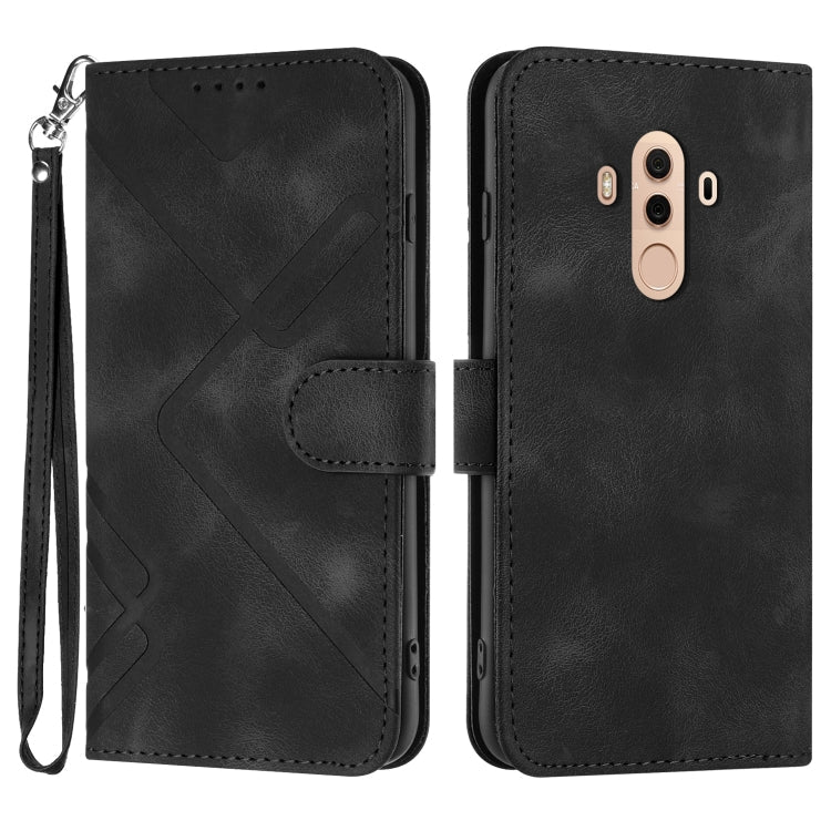 Line Pattern Skin Feel Leather Phone Case, For Huawei Mate 10 Pro, For Huawei P10 Lite