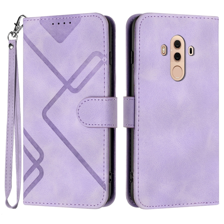 Line Pattern Skin Feel Leather Phone Case, For Huawei Mate 10 Pro, For Huawei P10 Lite