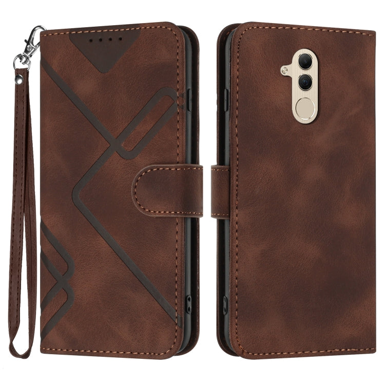 Line Pattern Skin Feel Leather Phone Case, For Huawei P30 Pro, For Huawei P smart 2019/nova lite 3, For Huawei Mate 20 Pro, For Huawei Mate 20 lite/Maimang 7