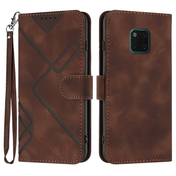 Line Pattern Skin Feel Leather Phone Case, For Huawei P30 Pro, For Huawei P smart 2019/nova lite 3, For Huawei Mate 20 Pro, For Huawei Mate 20 lite/Maimang 7