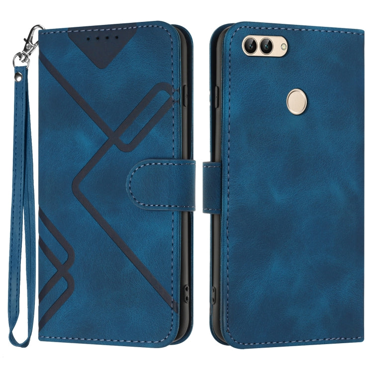 Line Pattern Skin Feel Leather Phone Case, For Huawei P20 Pro, For Huawei P20 lite, For Huawei P smart 2018/Enjoy 7S, For Huawei Mate 10 Lite/Maimang 6